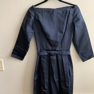 Vintage Navy Formal 1950s dress with boning